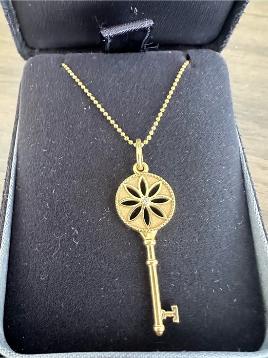 Tiffany & Co. Jewelry - Tiffany & Co. Gold Floral Wheel Key Pendant Necklace